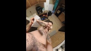 Stepsis takes a huge cock in grandma's kitchen