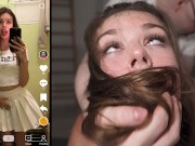 WE FOUND HER ON TIKTOK - College Cutie WRECKED by two Big Cocks ...