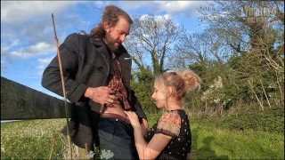 We Fucked in the Wide Open Countryside - Public Blowjob and Risky Sex
