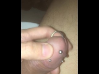 何月の精液垢汚いちんちんピアス。 Gunk Cum Penis Piercing without Cleaning for Months.