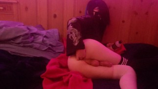 tgirl fingers herself and cums hard