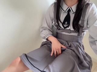 [crossdressing] Japanese Masturbation with a Lot of Ejaculation in a Cute Uniform 💕