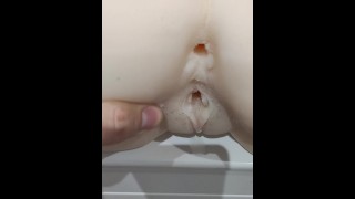 Streching and cumming in a creamy little pussy