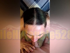 Cock-hungry amateur slut sucks, gags and deepthroats pierced cock w/ eye contact | MileHiCouple5280