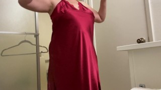 Shy Curvy Woman Has To Take Off Nightgown To Model Nude