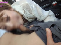 車内でスマホ撮影　カメラ目線で口内発射