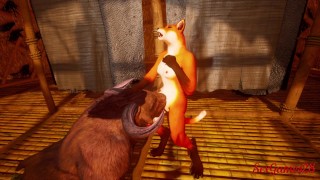 Petit renard se fait baiser par une énorme bite dans le sexe sauvage de Wild Life