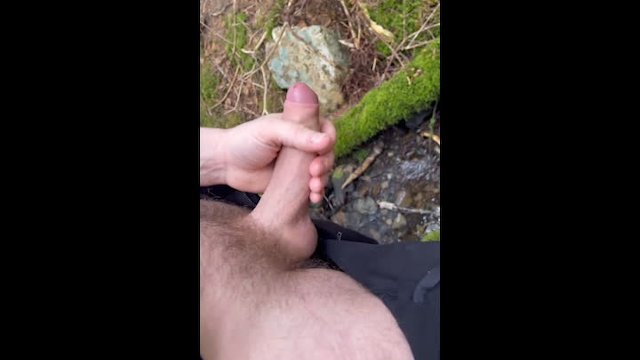 Edging in the forest + big cumshot