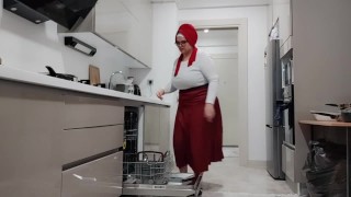step mom and step son share a kitchen in a hotel room!