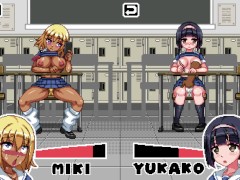 【エロゲー セク●ラハイスクール(体験版)実況】授業中に金髪爆乳黒ギャルと委員長にエロいことできるドットアニメーションエロゲー。