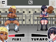 【エロゲー セク●ラハイスクール(体験版)実況】授業中に金髪爆乳黒ギャルと委員長にエロいことできるドットアニメーションエロゲー。 9/16