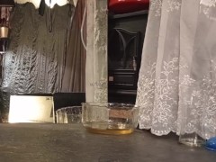 Lady P tries to clean up her pissed pants. no dice:( needs new panties new pants