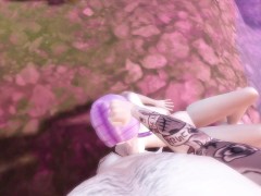 I meet a pink-haired girl and she sucks me and I fuck her outdoors next to a waterfall