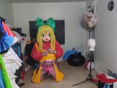 PVC Cosplay Kigurumi Bondage Vibrator Attempt