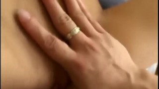 Horny blonde fingered then takes cum