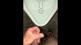 Public Washroom Urinal Masturbation Until Intense Orgasm