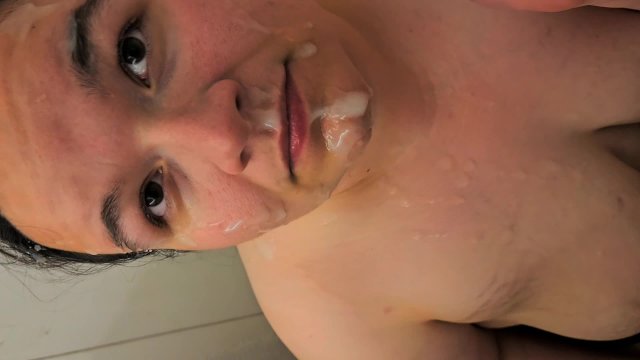 Hotel facial huge cumshot