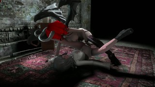 Chica caliente siendo tocada en el coño por Succubus con un gran culo - Last Evil [H Game] +18