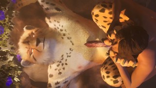 Cheetah Yiffs Twink Boy & Cums Dentro di Lui (Sesso Gay Peloso) | Animali selvatici Furry
