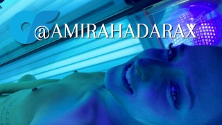 Extreme upclose pussy masturbation in solarium - Amirah Adara