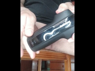 My first Experience with Men Satisfyer (and Big Cumshot with Moans)
