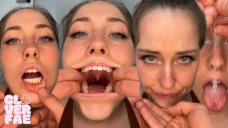 Осмотр полости рта и горла от первого лица | Зрительный контакт и плевок | Клеверная фея