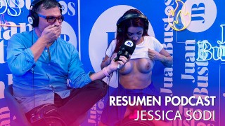 Jessica Sodi vervult fantasie en komt klaar met haar grote tieten in de seksmachine Juan Bustos podcast
