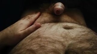 British Hairy Daddy Bear Stoking Hairy Belly and having a Wank