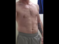 Quick strip before shower - Screenshot 1 of 16 - Muscular Guy