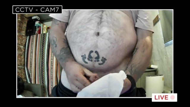 a fat guy's quicky with cum