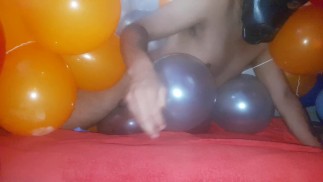 Höcker und Sperma orangefarbene Bogenballons