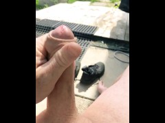 Outside In My Back Yard Until I Can Taste My Own Cum