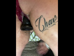 White girl creams On dildo