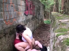 Got caught fucking in the woods so we had to finish in the car