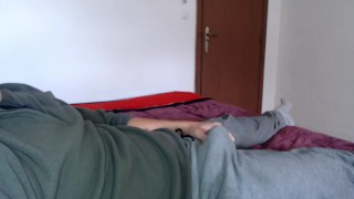 EDGING AND MOANING DUDE WITH A HUGE DICK MASTURBATING