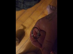 Solo Masturbation with a hollow plug