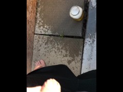 Full Bladder First Morning Pee Desperation While Both Bathrooms Were Occupied, Backyard Urinal It Is - Screenshot 13 of 16 - Backyard
