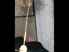 Full Bladder First Morning Pee Desperation While Both Bathrooms Were Occupied, Backyard Urinal It Is - Screenshot 5 of 16 - Full Bladder