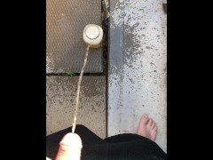 Full Bladder First Morning Pee Desperation While Both Bathrooms Were Occupied, Backyard Urinal It Is - Screenshot 9 of 16 - First Morning Pee