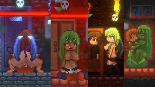 [#01 Hentai Game Drain Mansion. Succbus horror Pixel animation erotic game.