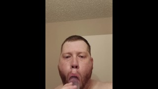 Sucking my first dildo