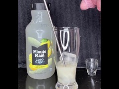 Cum and Piss Summertime Lemonade! Drinking my own partially thawed cum and piss