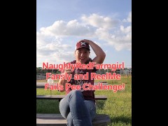 Farmgirl fails Pee challenge and pisses pants outside while drinking water, soaking jeans!