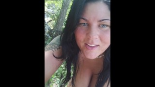 Milf Has Orgasm With Cordless Wand In Woods