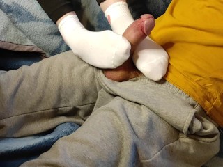 Sockjob/footjob, я кончаю на ее носки!