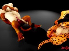 The furry girls have an interracial exchange with rough sex in Wild Life