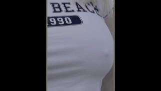 Wifey is a public exhibitionist braless