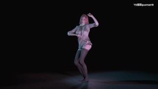 3D Hot puta asiática com lingerie quente dança para você