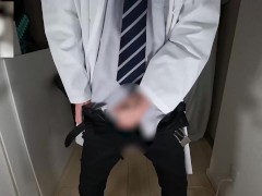 【オナニー】白衣のお医者様がリネン室でこっそりオナニー【えすくん】　男 オナニー ローション 日本人 - Screenshot 14 of 16 - Masturbation