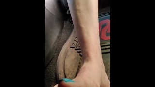 Pedal pumping  and stomping Twinkies barefooted